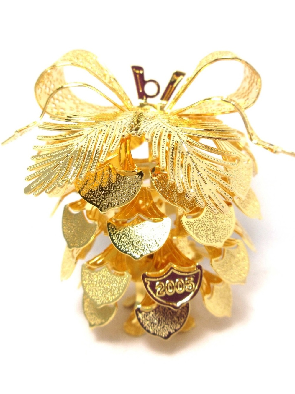Danbury Mint 2005 "A Perfect Pine Cone" Gold-Plated Christmas Ornament